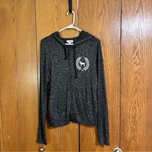 PINK Victoria's Secret Black and White Knit Hoodie